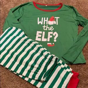 Elf Christmas pajama set. NWT